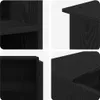 Collage of close-up shots of a black wooden furniture piece, likely a shelf or cabinet, showing texture and construction details. Podgląd zdjęcia produktu