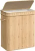 A laundry basket made of bamboo with a lid. Produktbild-Vorschau