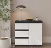 Komoda 80 Cm Antracyt / Biały Mat 3 Szuflady, 1 Drzwi, 1 Podgląd zdjęcia produktu 3