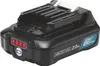 A black Makita lithium-ion battery pack with a white release latch is shown against a white background. The battery has a charge indicator with four red bars and a battery icon. Text on the side reads "LITHIUM-ION 2.0Ah 12V max". Anteprima dell’immagine prodotto