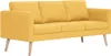 vidaXL Třímístná pohovka Fabric Yellow Náhled obrázku produktu 1