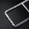 A close-up, angled view of a clear plastic phone case frame on a black background. Náhled obrázku produktu