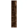 A tall, narrow, dark brown corner shelf unit with five shelves. Podgląd zdjęcia produktu