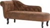 vidaXL Chaise Longue Brown Suede Look Náhled obrázku produktu 1