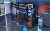 Hochbett 90x200 cm Metallbett mit Schreibtisch & LED Produktbild-Vorschau 17