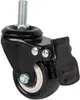 A single black caster wheel with a threaded bolt and a brake lever, shown against a white background. Produktbild-Vorschau
