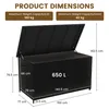 Yaheetech Polyrattan Gartenbox mit Rollen & Deckel, 650 L Produktbild-Vorschau 3