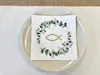 20 Servietten Communion Branches white - Fisch im Kranz Produktbild-Vorschau 3
