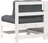 CLORIS Gartensofa mit Armlehne und Kissen Weiß Massivholz Produktbild-Vorschau 6