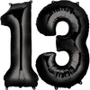 13. Geburtstag Deko schwarz silber Party Dekoration Set Produktbild-Vorschau 3