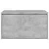 A front view of a gray, concrete-look cabinet or bench. Produktbild-Vorschau