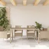 vidaXL Záhradný stôl so sklenenou doskou béžový 150x90x75 Náhľad obrázku produktu 3