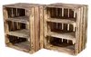 3er Set Geflammte Holzkiste mit 2 geflammten Mittelbrettern Produktbild-Vorschau 1