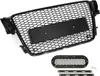Kühlergrill Sportgrill Wabengrill Grill SCHWARZ GLANZ Produktbild-Vorschau 1