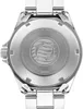 The back of a silver watch with a metal band. Produktbild-Vorschau