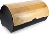 A bread box with a black base and a bamboo lid, shown on a white background. Produktbild-Vorschau