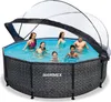 A family is enjoying a swim in an above-ground pool with a sunshade. Anteprima dell’immagine prodotto