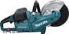 A teal and black Makita battery-powered cut-off saw is shown against a white background. Voir les images du produit