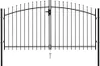 A black metal double gate with pointed finials. Náhled obrázku produktu