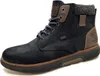 A single blue leather boot is shown against a white background. Anteprima dell’immagine prodotto