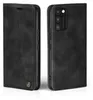 A black flip case for a Samsung Galaxy A41 phone, shown from two angles. Produktbild-Vorschau