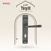 A product image featuring a door handle with text and branding. Produktbild-Vorschau