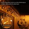 5 m Eisregen‑Lichtervorhang mit 200 LED, 8 Lichtmodi und Produktbild-Vorschau 6