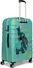 A teal suitcase with a Stitch character and floral pattern. Produktbild-Vorschau