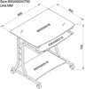 A technical drawing of a computer desk with dimensions shown. Podgląd zdjęcia produktu