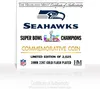 Seattle Seahawks Super Bowl XL Champions Coin Münze gold Produktbild-Vorschau 2
