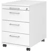 Rollcontainer 58cm 3 Schübe Schloss Bügelgriff Weiß Produktbild-Vorschau 2
