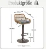 A diagram showing the dimensions of a bar stool. Voir les images du produit