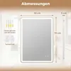 COSTWAY Badspiegel mit LED Beleuchtung, Badezimmerspiegel Produktbild-Vorschau 3
