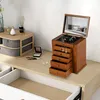 Kasetka na biżuterię, drewniana kasetka na biżuterię retro Podgląd zdjęcia produktu 3
