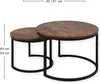 Two round coffee tables of different sizes, nested together. Voir les images du produit