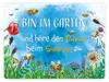 Bin im Garten Metallschild XXL in 28x38 cm mit Blumenwiese Produktbild-Vorschau 1