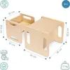 Tavolo e sedia multifunzionali in legno Montessori - mobili Anteprima dell’immagine prodotto 8