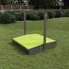 QLS Bac à sable en bois 150 cm avec banc et toit vert Voir les images du produit 5