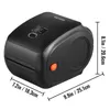 A black VEVOR label printer with dimensions indicated. Podgląd zdjęcia produktu