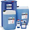 A collection of blue plastic containers of various sizes filled with a blue liquid, likely a car cleaning product. Produktbild-Vorschau