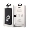 A Karl Lagerfeld iPhone case is displayed in its packaging, alongside the open packaging which shows product features. Produktbild-Vorschau
