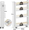 Schmales Rollregal aus Bambus mit 4 Ablagen, 45x15x81cm, Produktbild-Vorschau 7