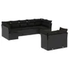 9-tlg. Garten-Sofagarnitur mit Kissen Schwarz Poly Rattan Produktbild-Vorschau 1