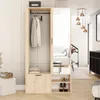 A wardrobe with a mirror, shelves, and a hanging rod, set in a modern room. Voir les images du produit