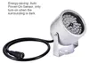 A silver IR illuminator with a black cable and connector, shown on a white background with text describing its features. Podgląd zdjęcia produktu
