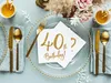 Servietten 40. Geburtstag 33x33cm 20 Stück, weiß / gold Produktbild-Vorschau 4