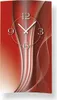 A modern wall clock with a red and brown abstract background. Anteprima dell’immagine prodotto