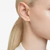 Swarovski Bella V Drop-Ohrhänger, Rundschliff, Goldfarben, Produktbild-Vorschau 5