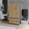 Kleiderschrank Antrazit/Wotan – 90 x 50 x 180 cm – 2 Produktbild-Vorschau 5