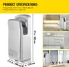 SucceBuy Suszarka do rąk Jet, 2000W, 220V, elektryczna Podgląd zdjęcia produktu 7